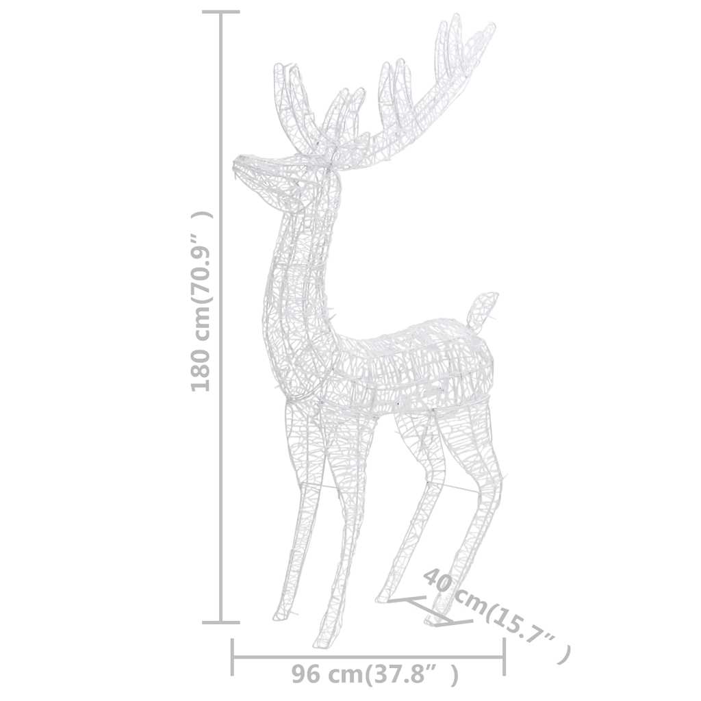 XXL Acrylic Christmas Reindeer 250 LED 180 cm Cold white