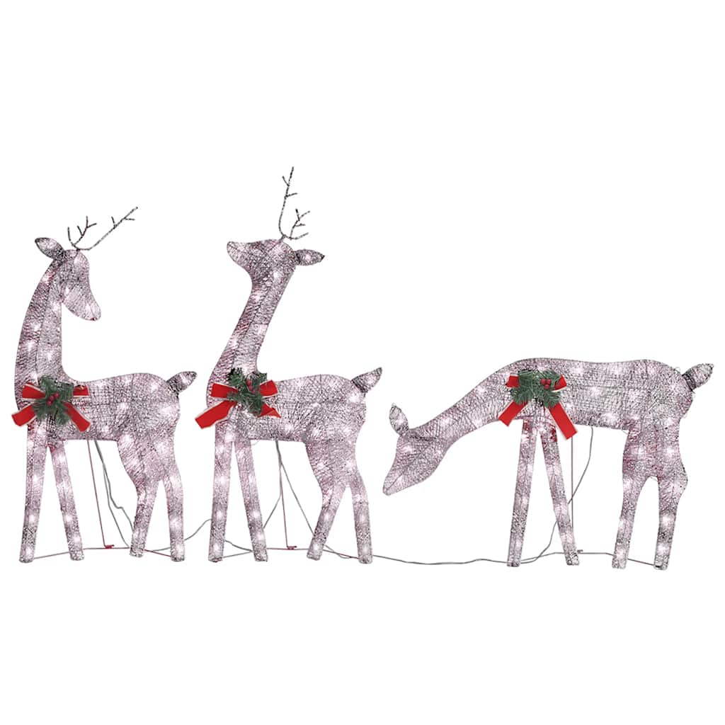 Christmas Reindeer Family 270x7x90 cm Gold Warm White Mesh