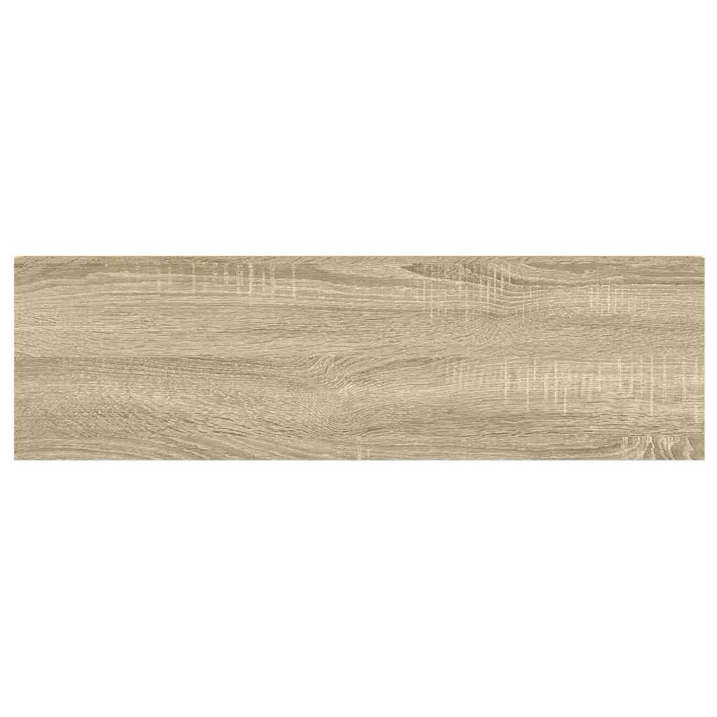 Floating Wall Shelf Oak and White 80x23.5x3.8 cm MDF