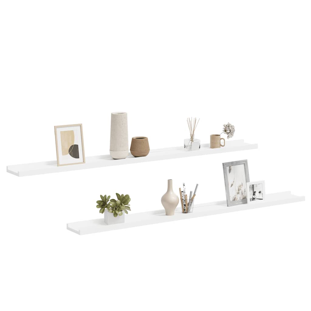 Wall Shelves 2 pcs White 115x9x3 cm