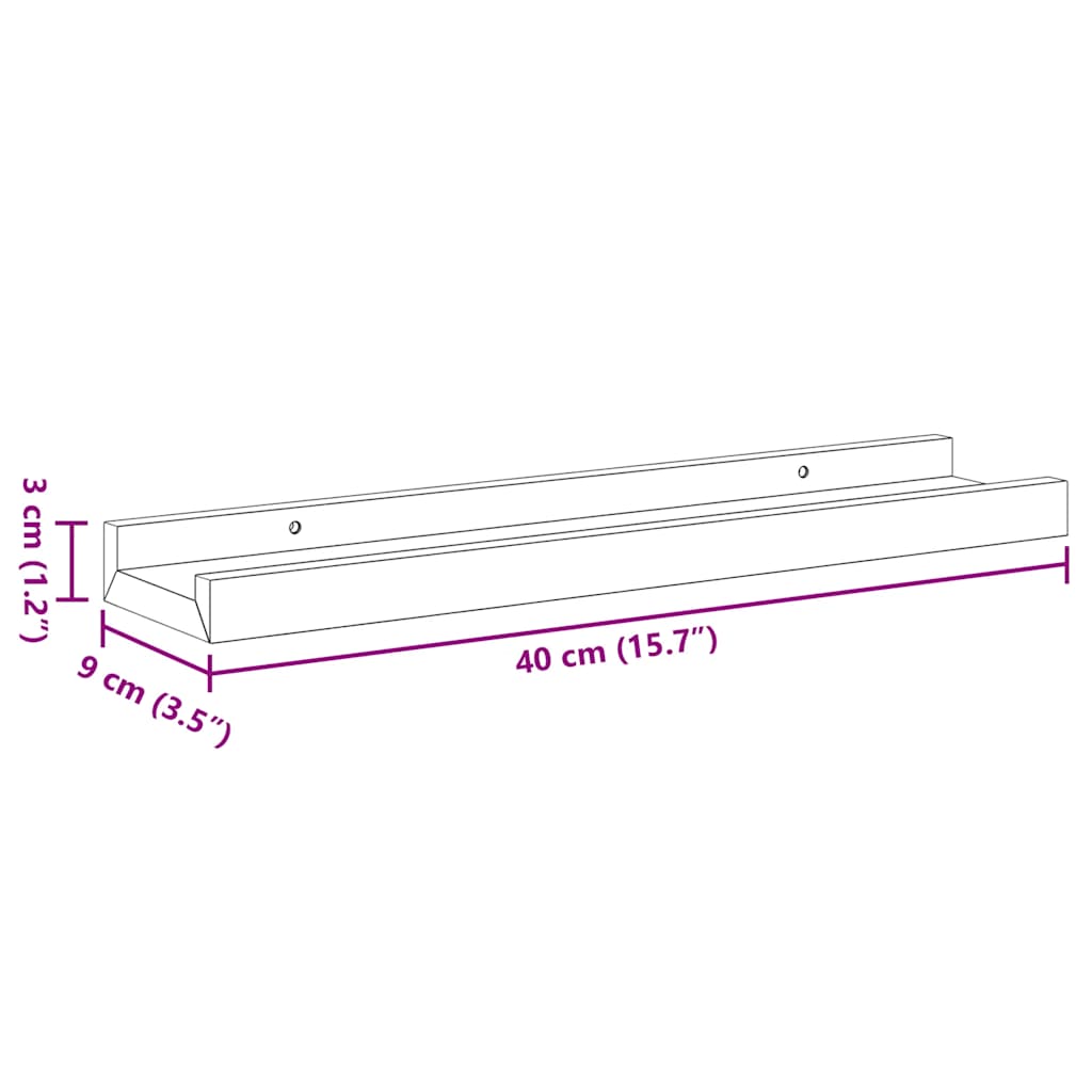 Wall Shelves 2 pcs Sonoma Oak 40x9x3 cm