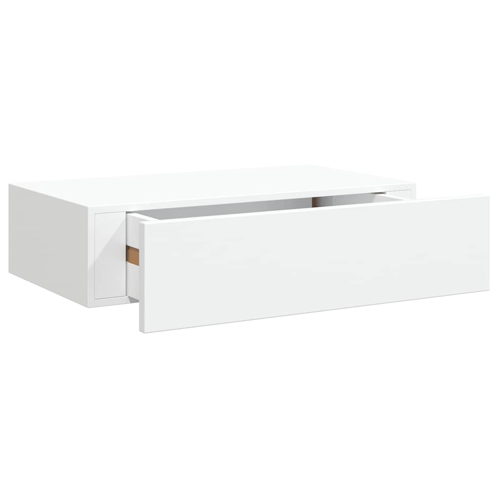 Wall-mounted Drawer Shelf White 40x23.5x10cm MDF
