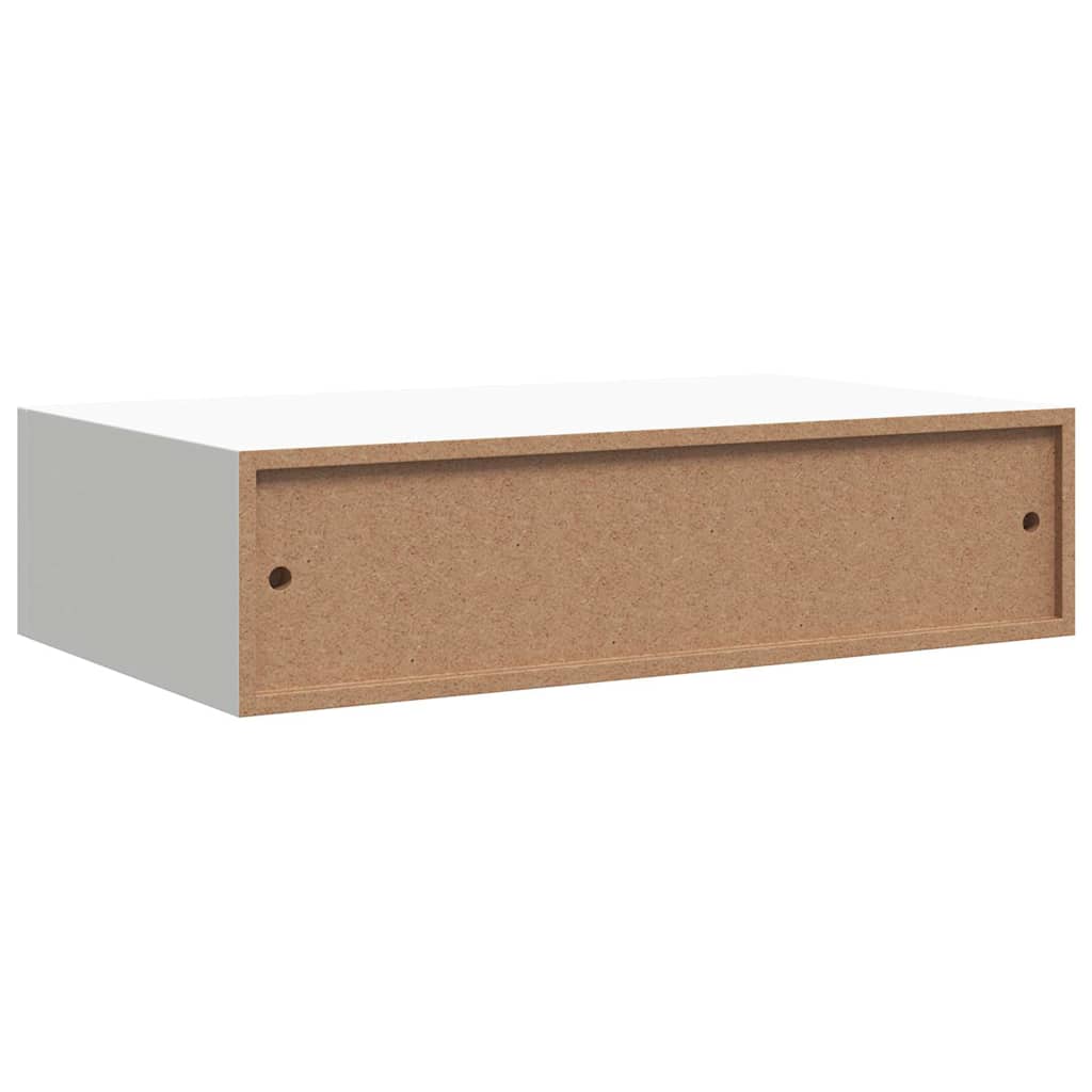 Wall-mounted Drawer Shelf White 40x23.5x10cm MDF