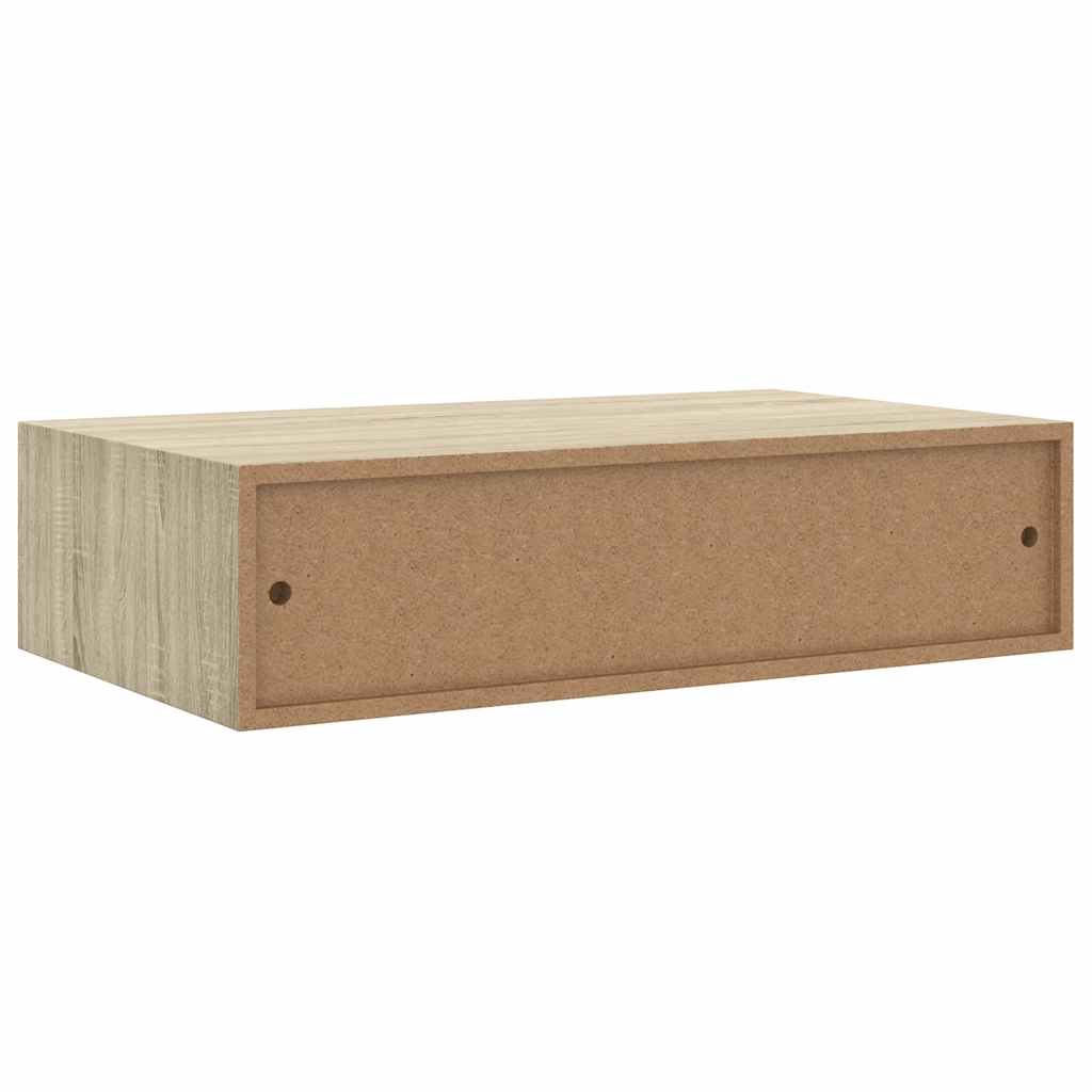 Wall-mounted Drawer Shelves 2 pcs Oak 40x23.5x10cm MDF