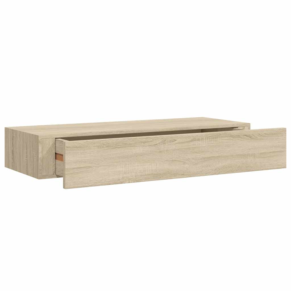 Wall-mounted Drawer Shelf Oak 60x23.5x10cm MDF