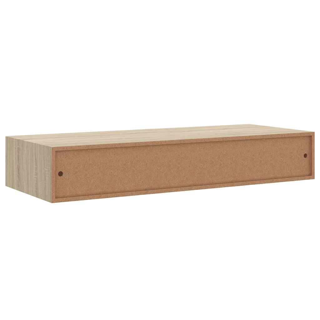 Wall-mounted Drawer Shelf Oak 60x23.5x10cm MDF