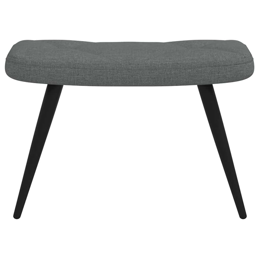Relaxing Chair with a Stool Dark Grey Fabric