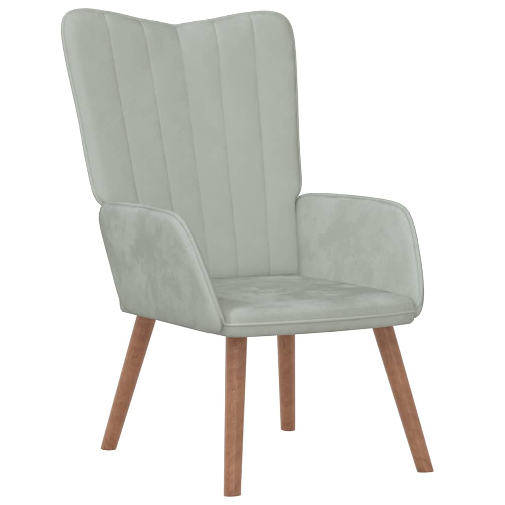Relaxing Chair Light Grey Velvet