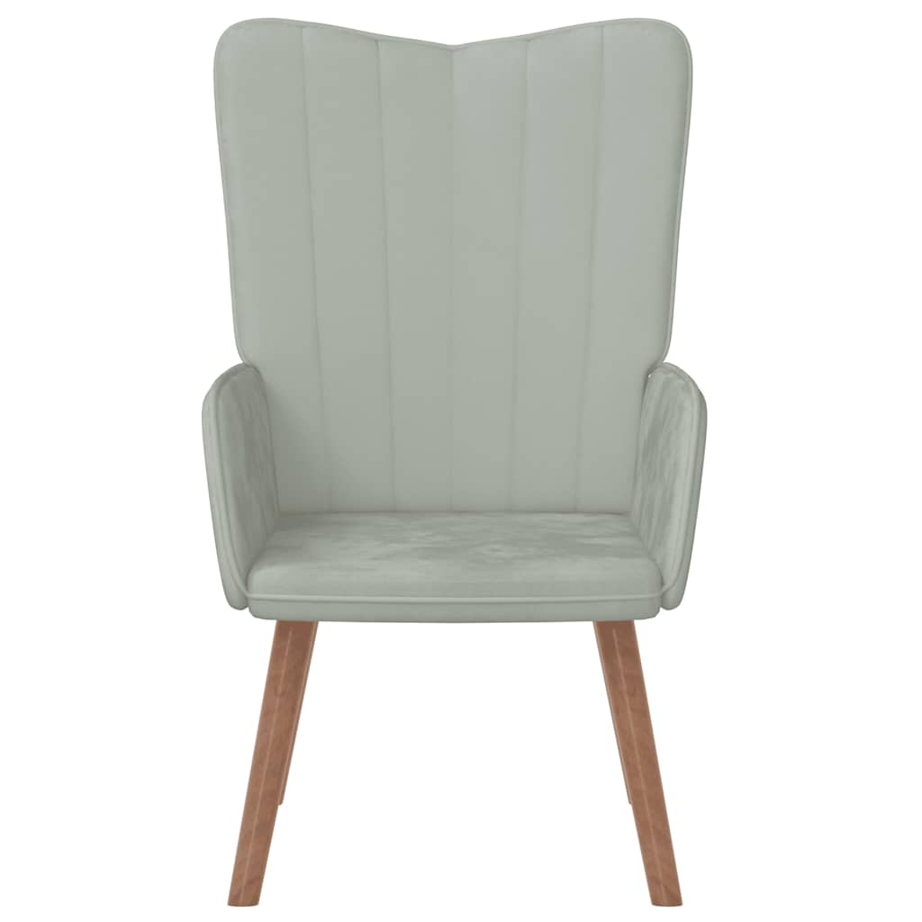 Relaxing Chair Light Grey Velvet