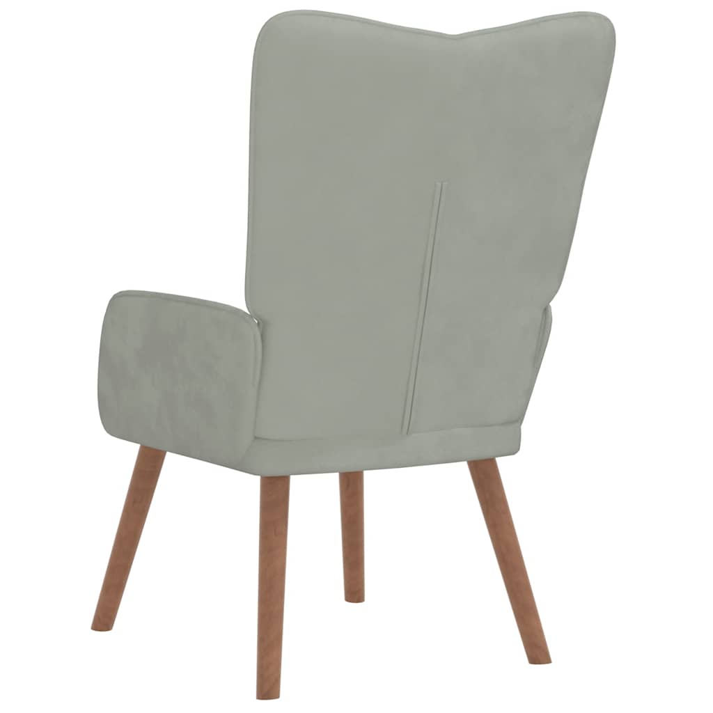 Relaxing Chair Light Grey Velvet