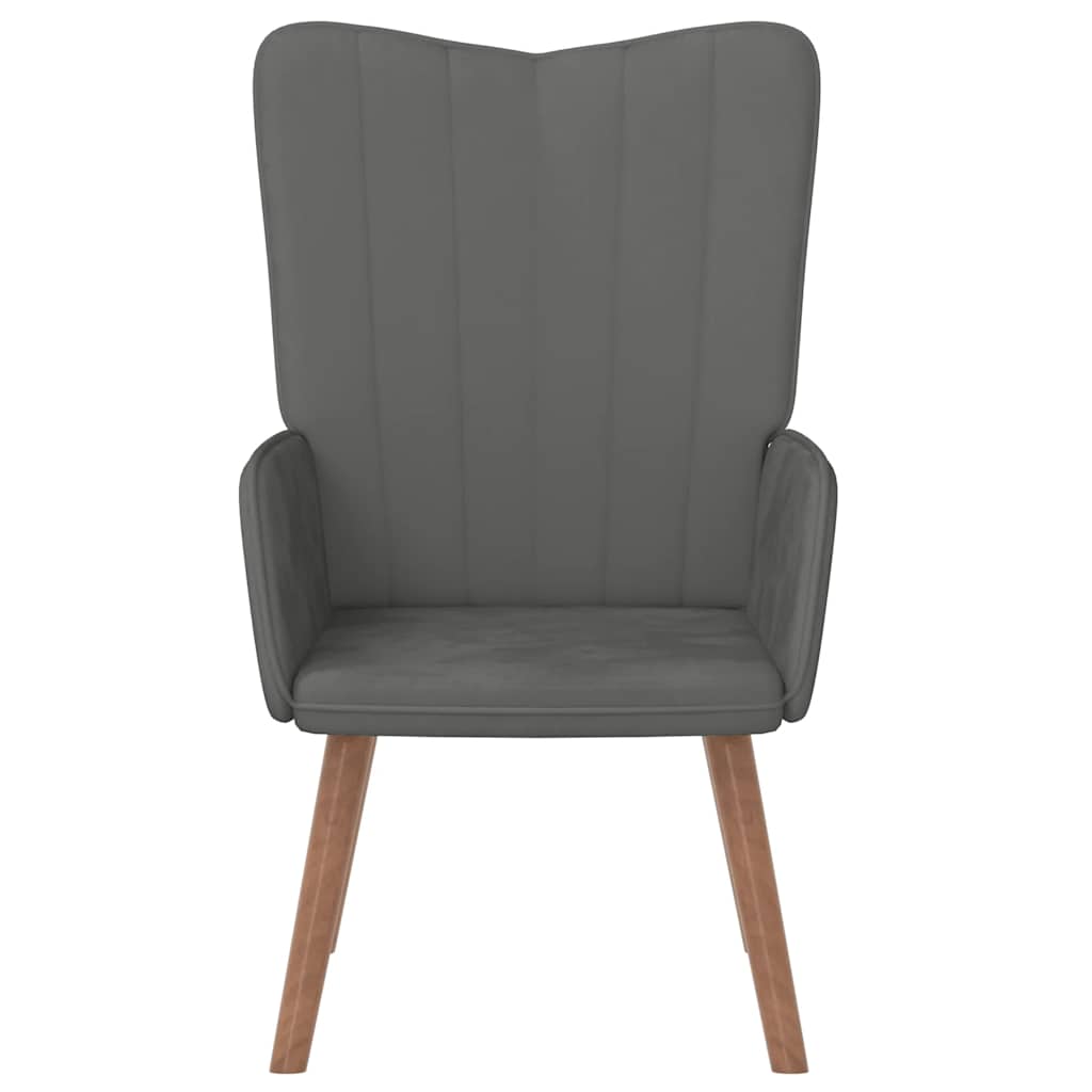Relaxing Chair Dark Grey Velvet