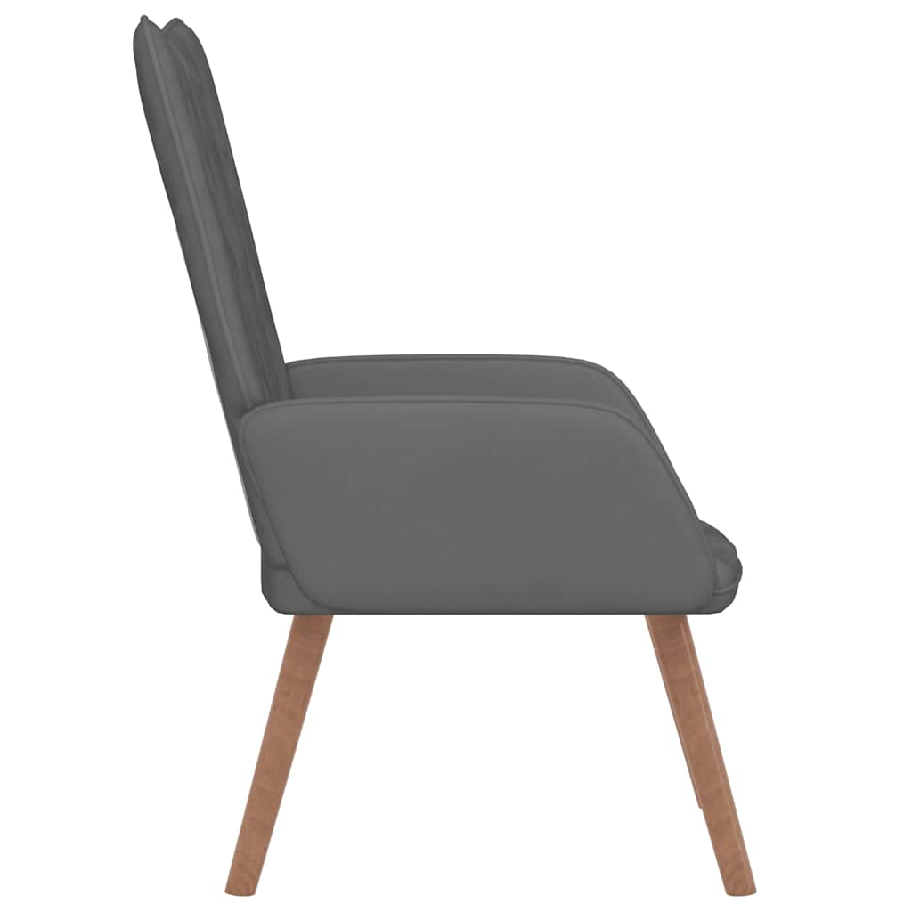 Relaxing Chair Dark Grey Velvet