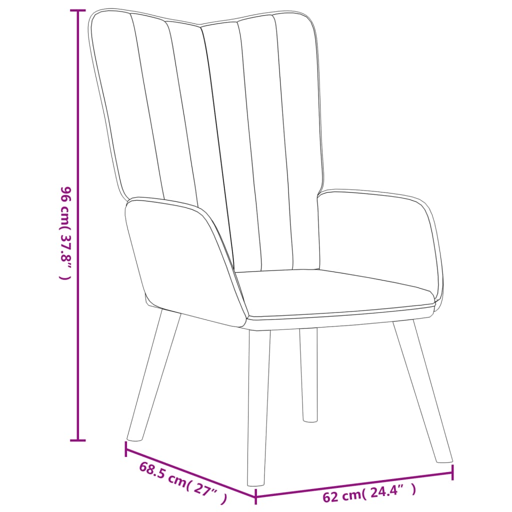Relaxing Chair with a Stool Dark Grey Velvet