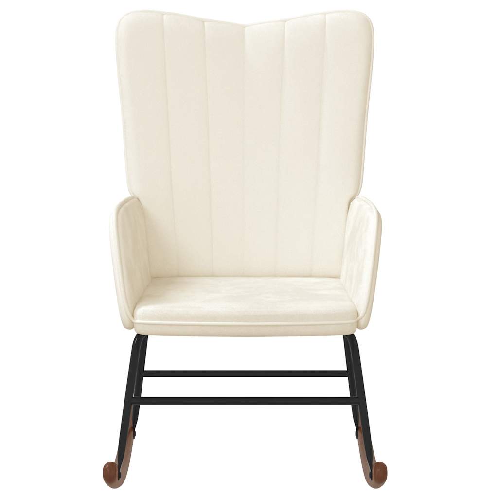Rocking Chair Cream White Velvet