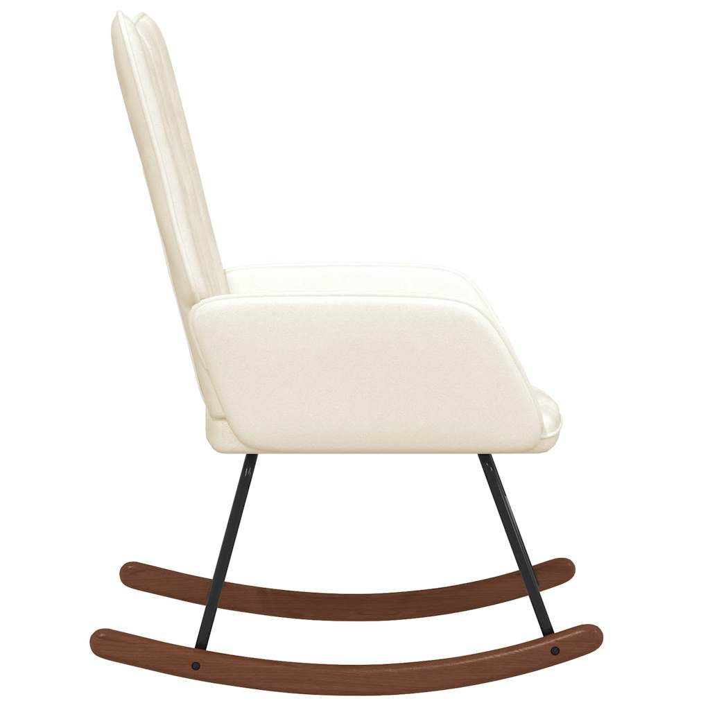 Rocking Chair Cream White Velvet