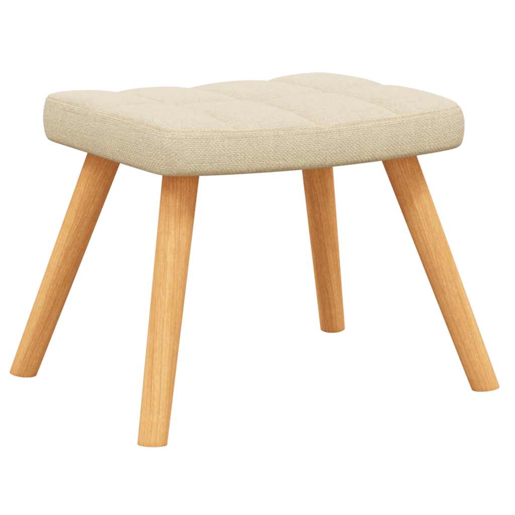 Relaxing Chair with a Stool Cream Fabric