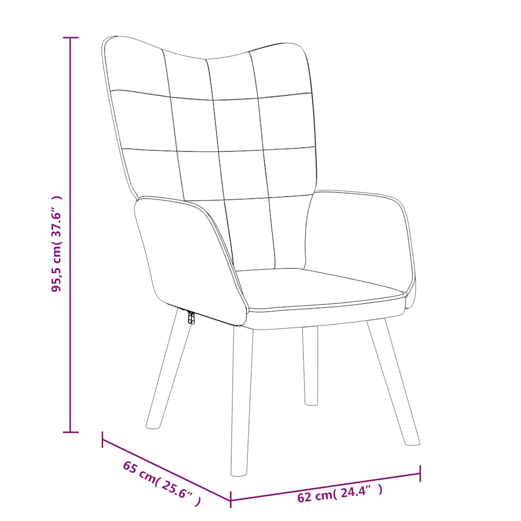 Relaxing Chair with a Stool Cream Fabric
