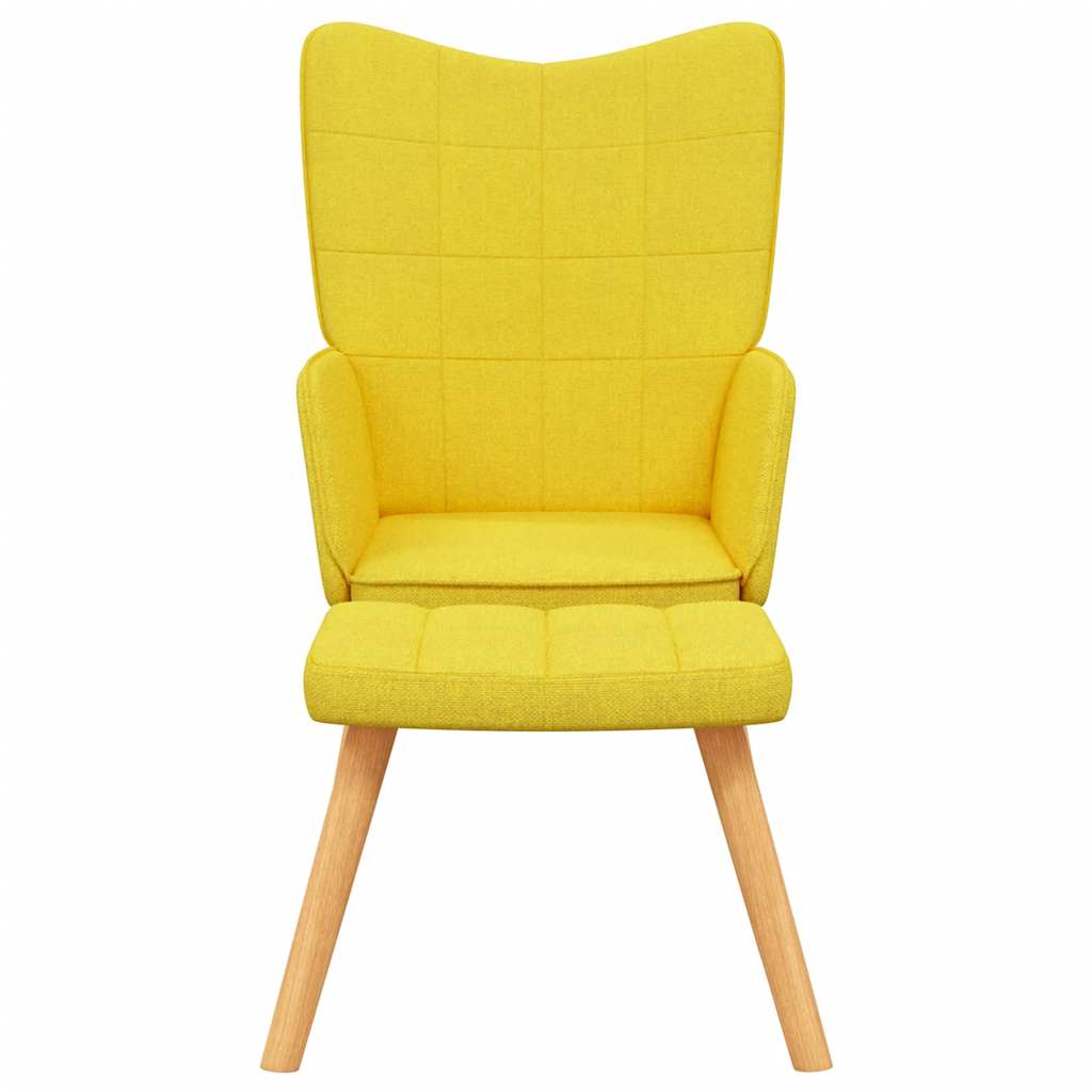 Relaxing Chair with a Stool Mustard Yellow Fabric