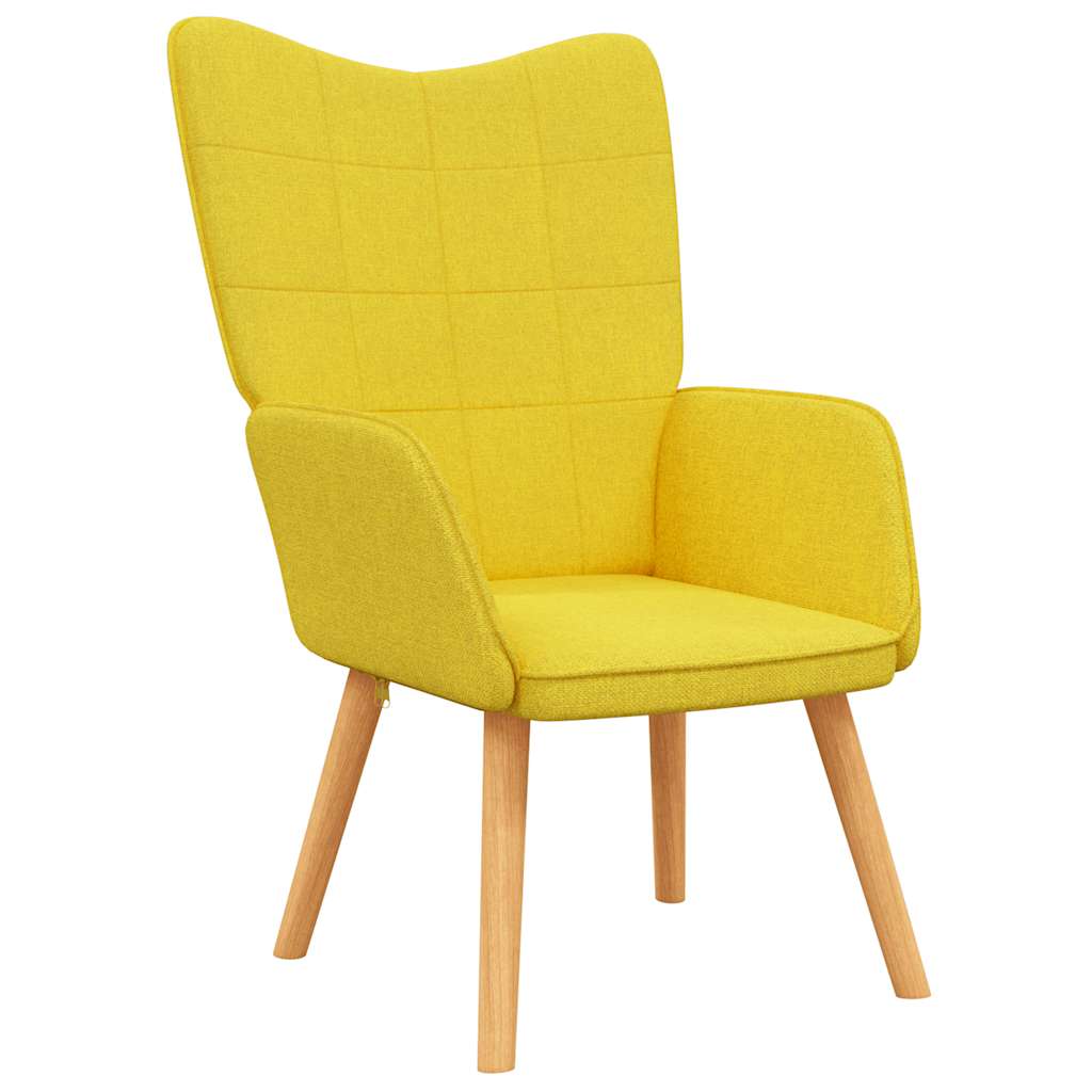 Relaxing Chair with a Stool Mustard Yellow Fabric