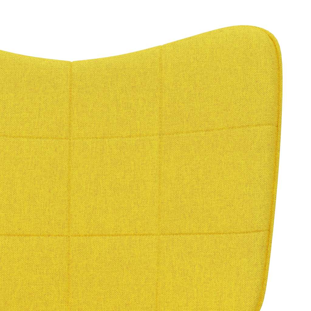 Relaxing Chair with a Stool Mustard Yellow Fabric