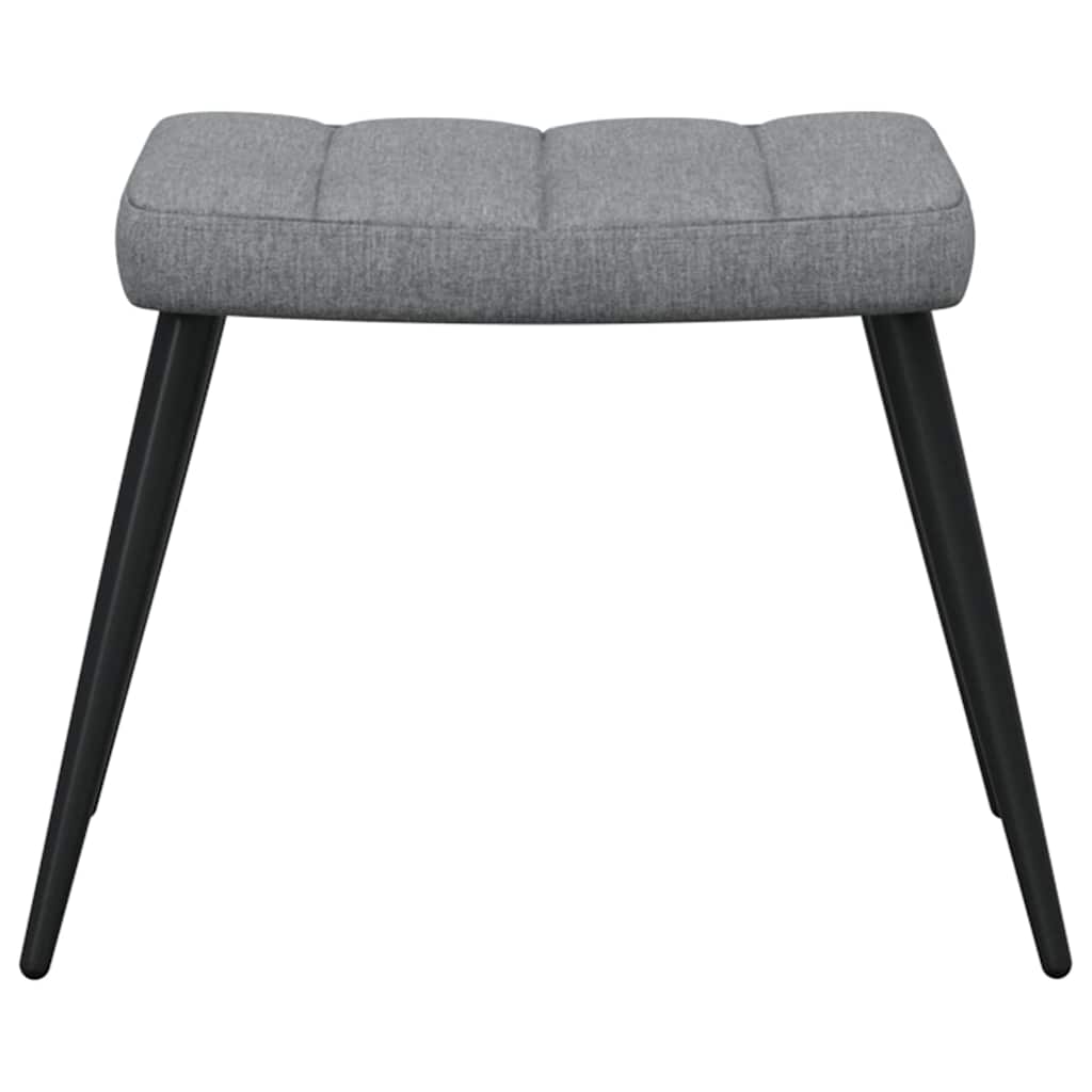Relaxing Chair with a Stool Light Grey Fabric