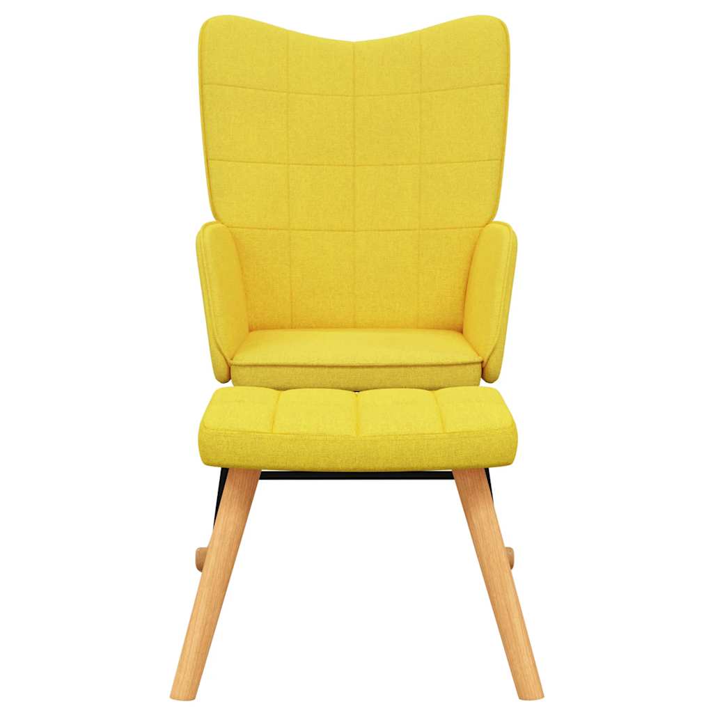 Rocking Chair with a Stool Mustard Yellow Fabric