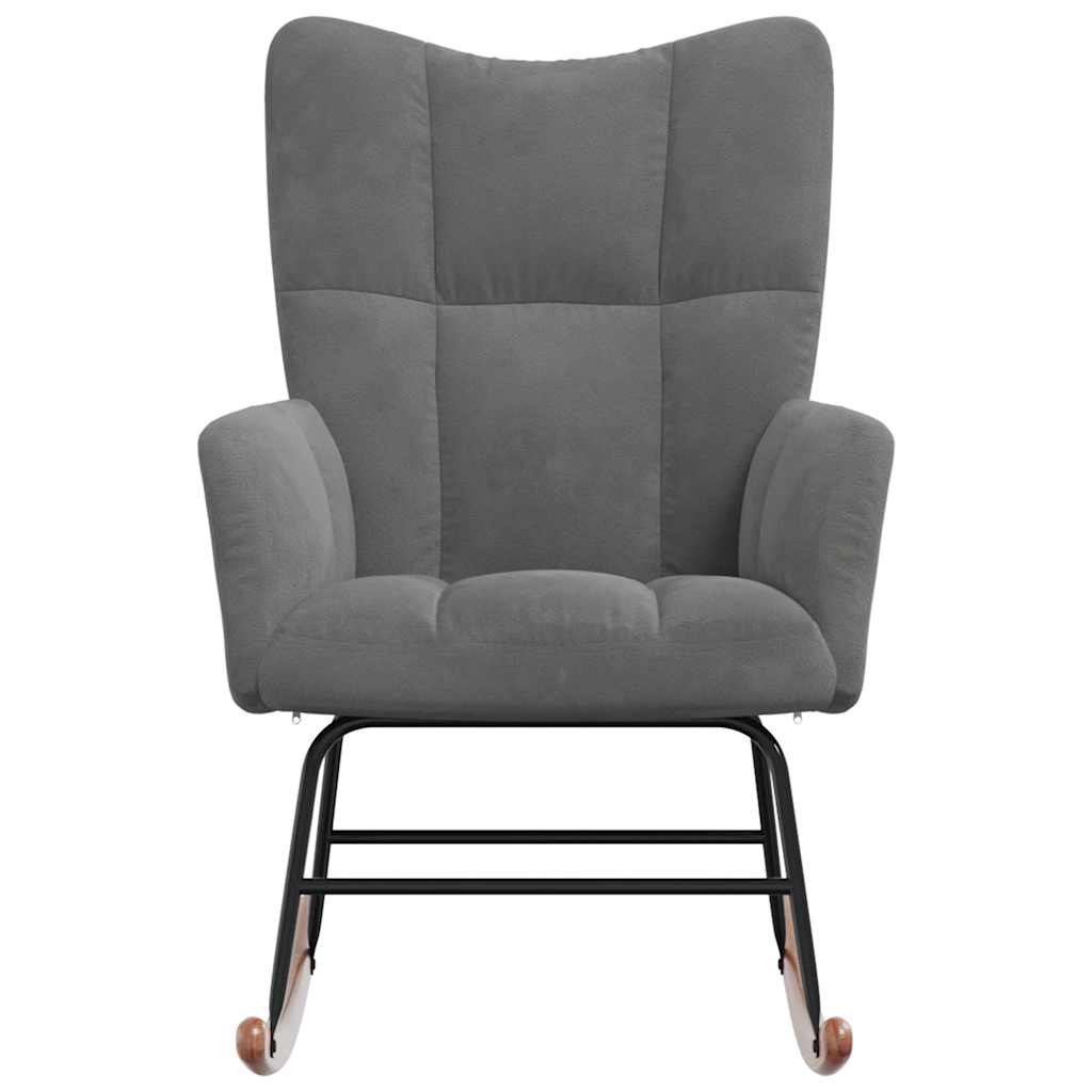 Rocking Chair Dark Grey Velvet