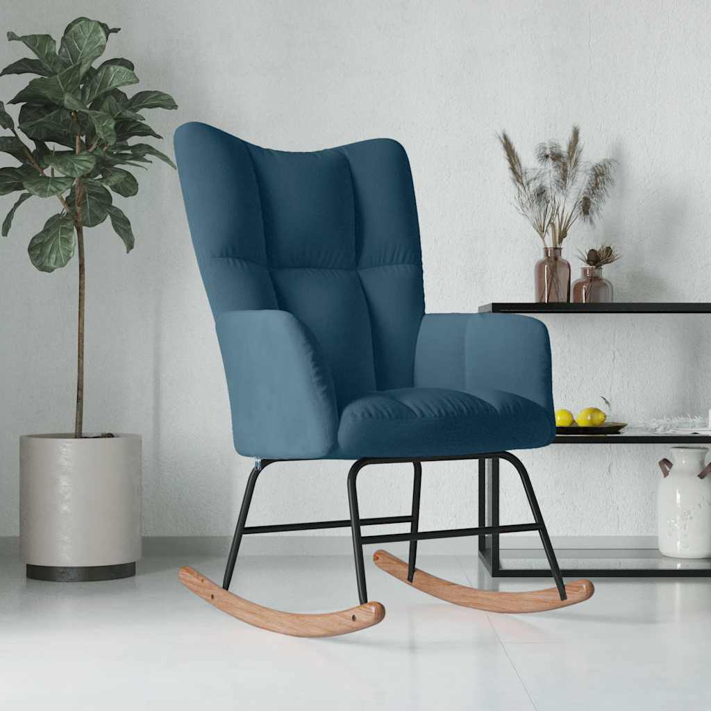 Rocking Chair Blue Velvet