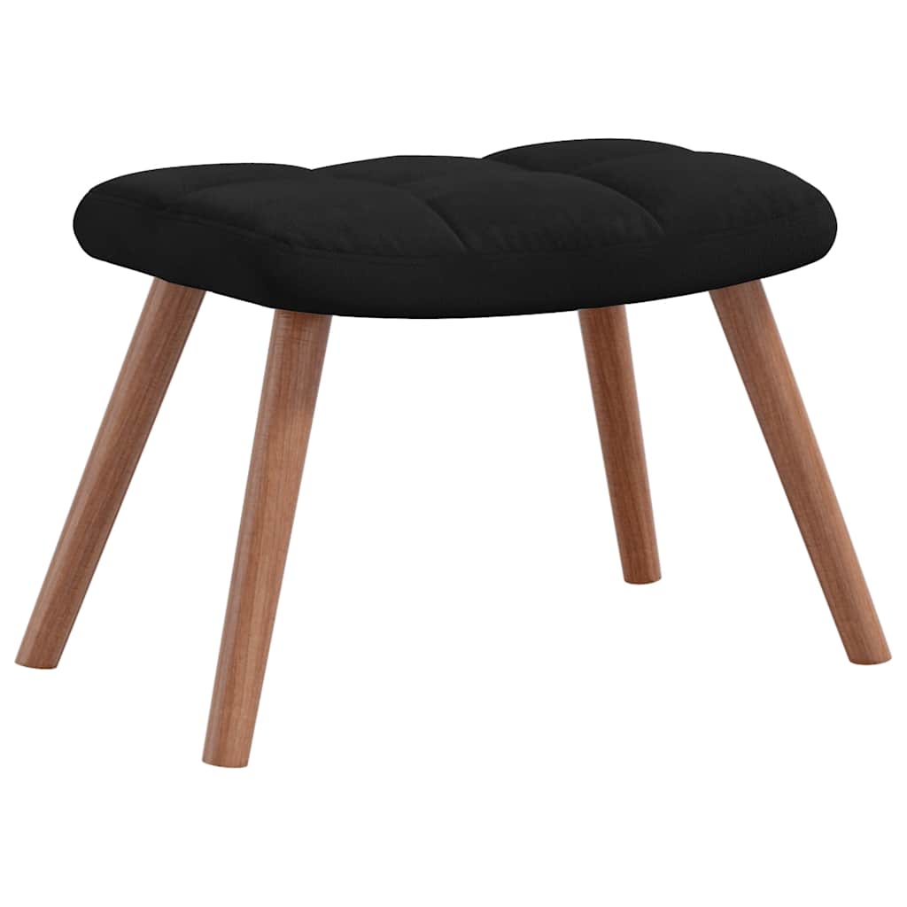Rocking Chair with a Stool Black Velvet