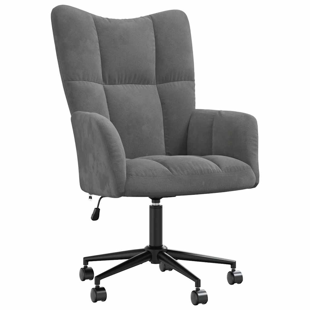 Relaxing Chair Dark Grey Velvet