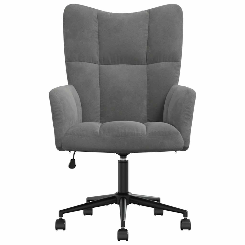 Relaxing Chair Dark Grey Velvet