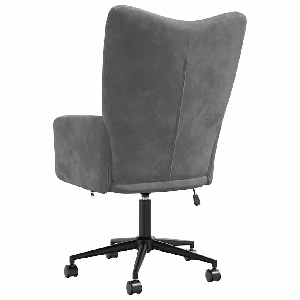Relaxing Chair Dark Grey Velvet