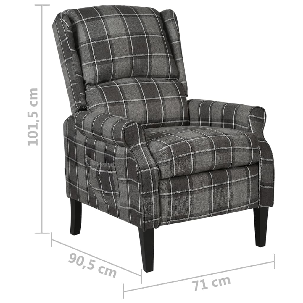 Reclining Chair Grey Fabric