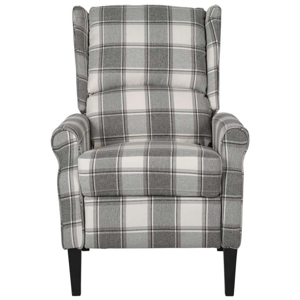 Massage Reclining Chair White Grey Fabric