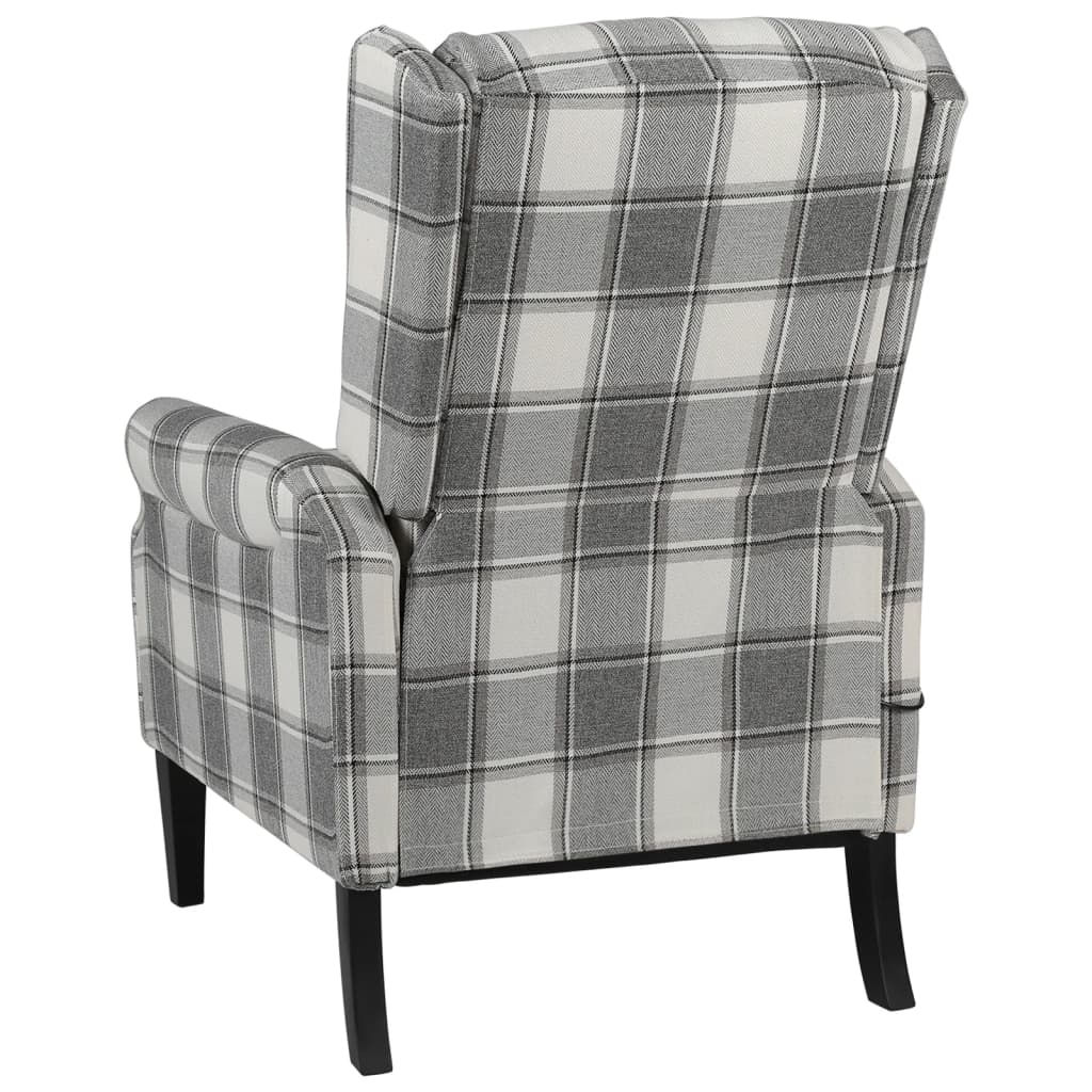 Massage Reclining Chair White Grey Fabric