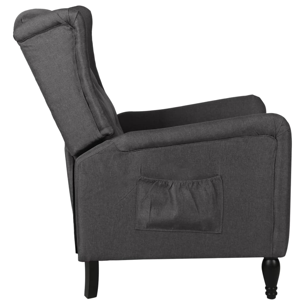 Reclining Chair Dark Grey Fabric