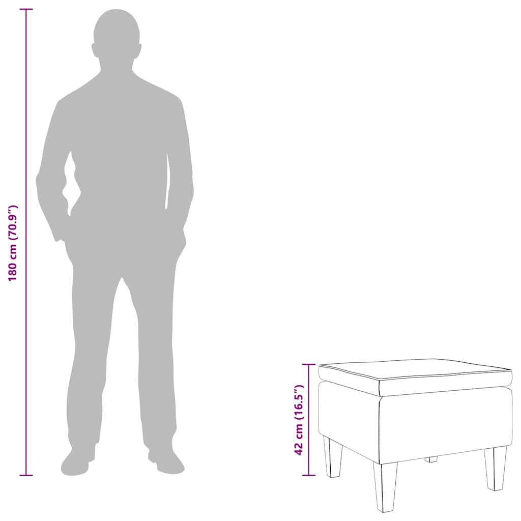 Stool with Wooden Legs Dark Grey Fabric