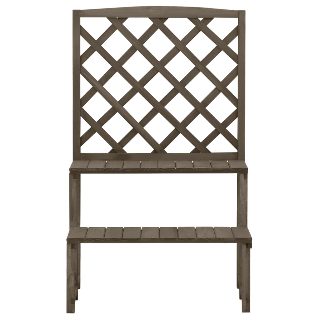 Plant Stand with Trellis Grey 70x42x115 cm Solid Fir Wood