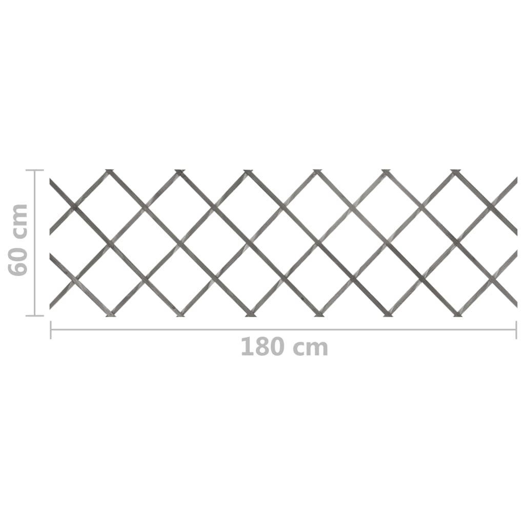 Trellis Fences 5 pcs Grey Solid Firwood 180x60 cm