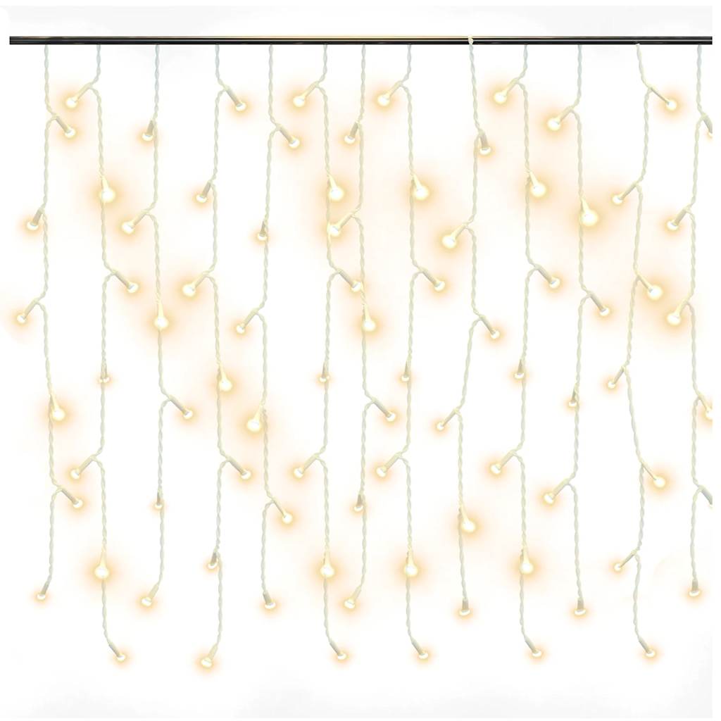 LED Curtain Icicle Lights 10m 400 LED Warm White 8 Function