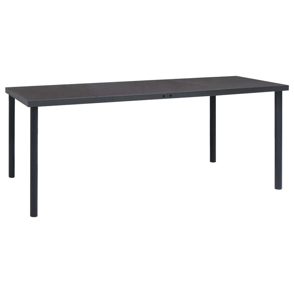7 Piece Outdoor Dining Set Steel Anthracite