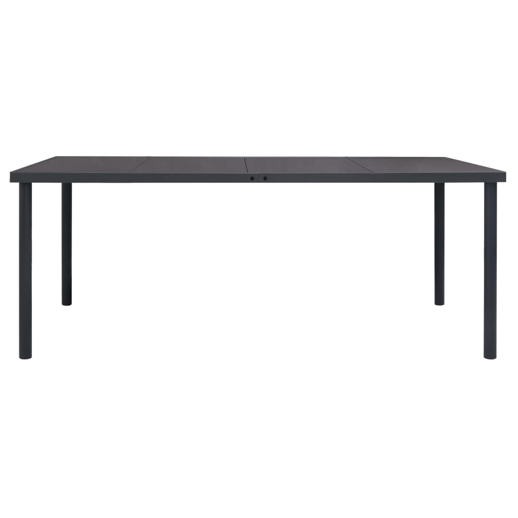 7 Piece Outdoor Dining Set Steel Anthracite