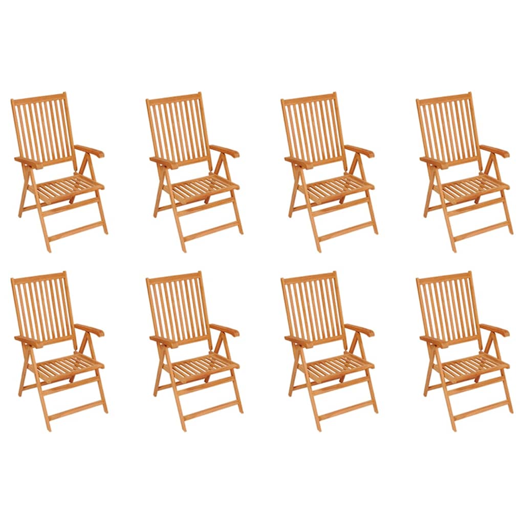 Reclining Garden Chairs 8 pcs Solid Teak Wood
