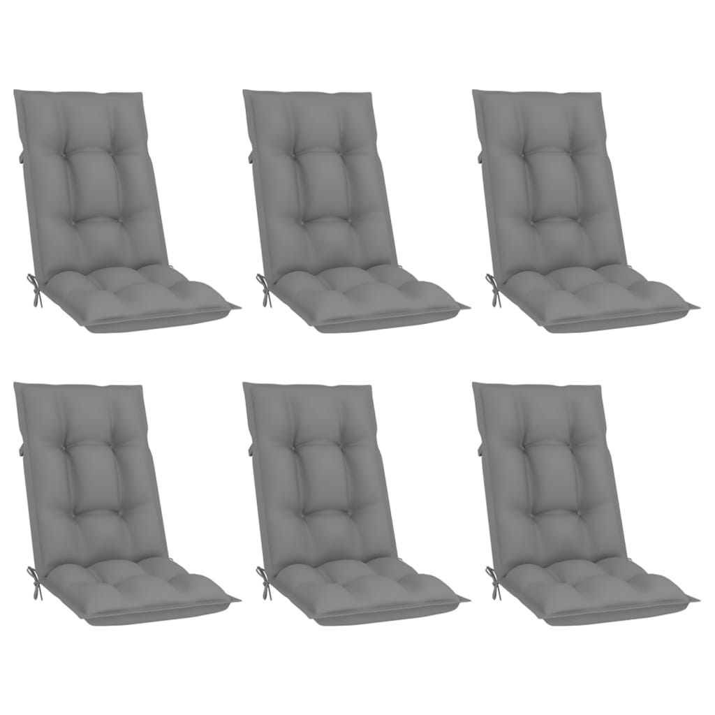 Reclining Folding Chairs with Cushions 6 pcs Solid Teak Wood