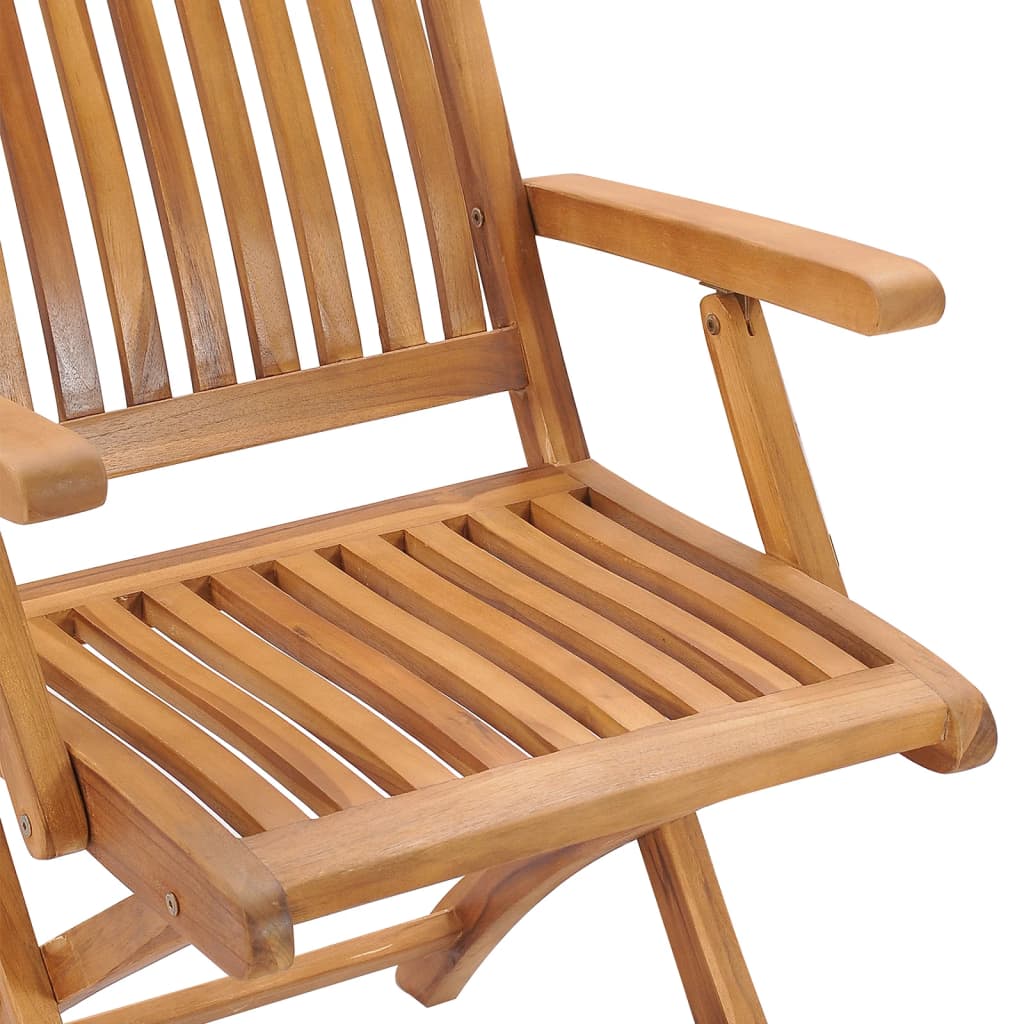 Folding Chairs with Cushions 4 pcs Solid Teak Wood