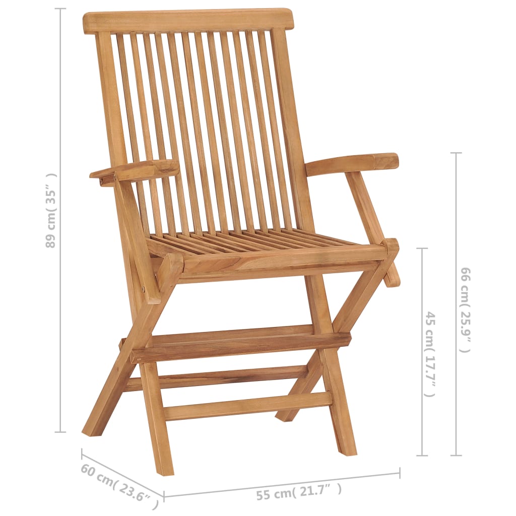 Garden Chairs 8 pcs Solid Teak Wood