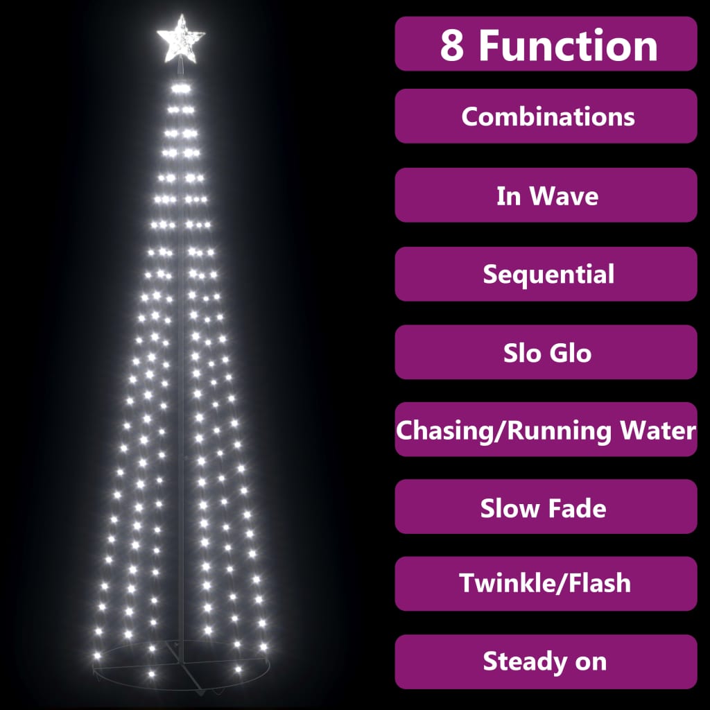 Christmas Cone Tree Cold White 136 LEDs Decoration 70x240 cm