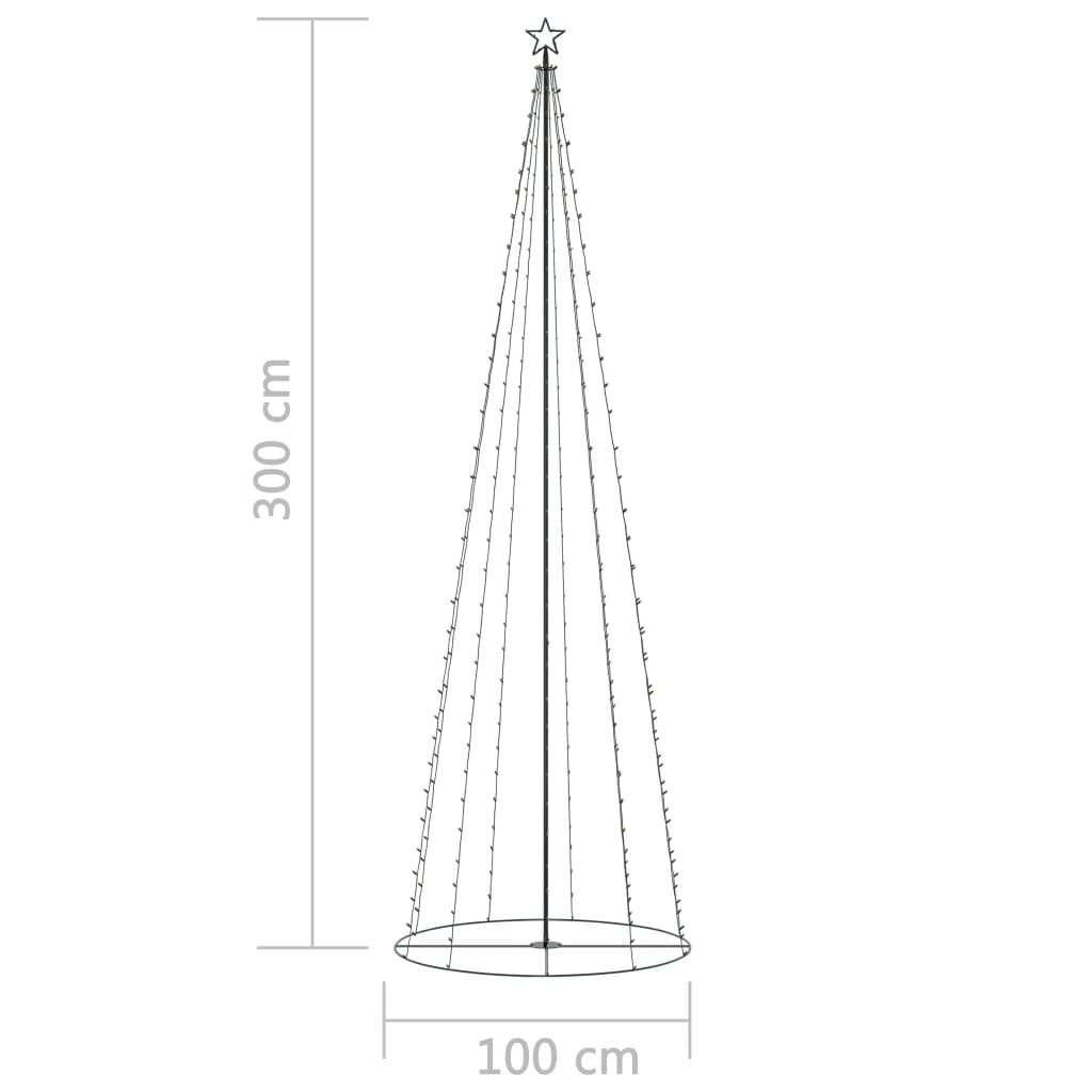 Christmas Cone Tree 330 Warm White LEDs Decoration 100x300 cm