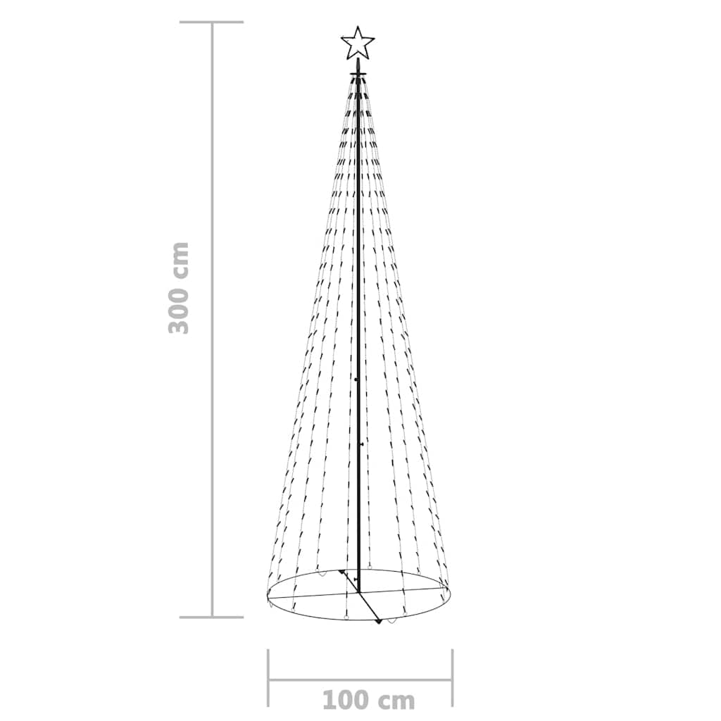 Christmas Cone Tree Blue 330 LEDs Decoration 100x300 cm