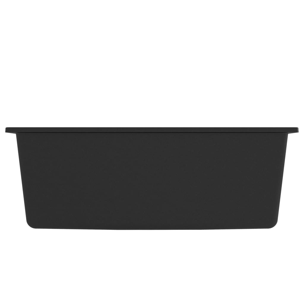 Kitchen Sink with Overflow Hole Black Granite